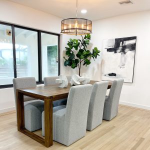 Staged dining room